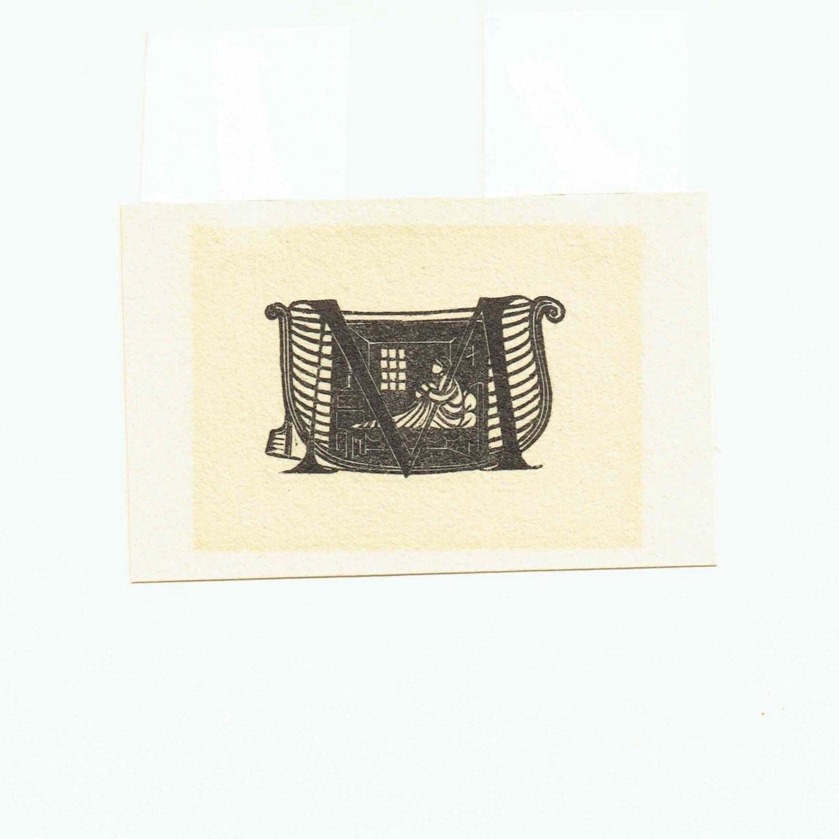 1929 Initial Letter Woodcuts Typography From Autumn Midnight by Eric Gill - Original Vintage Poetry Book - 2 x 2 in